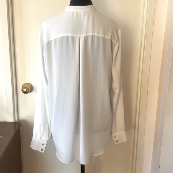 💕Marciano White D Ring Peekaboo Neckline Long Sleeve Blouse M EUC - Picture 4 of 8